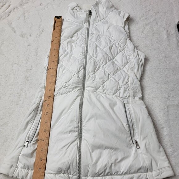 Lululemon Women's White Down For A Run Slim Full-Zip Puffer Vest Size 4 - Picture 5 of 7